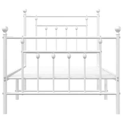 Giroletto con Testiera e Pediera Metallo Bianco 90x190 cm | homemem39