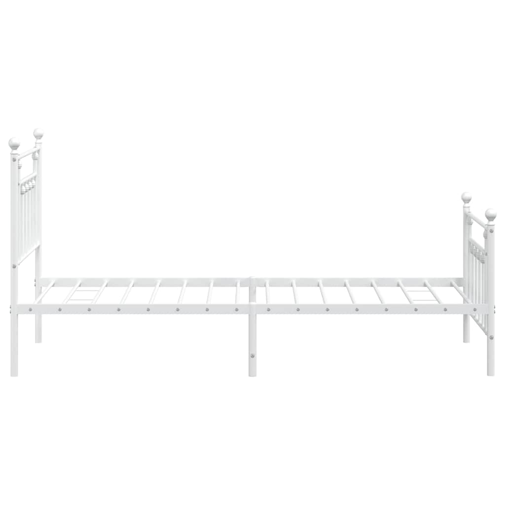 Giroletto con Testiera e Pediera Metallo Bianco 90x190 cm | homemem39