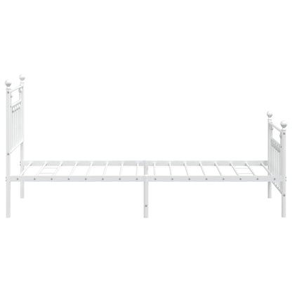 Giroletto con Testiera e Pediera Metallo Bianco 90x190 cm | homemem39