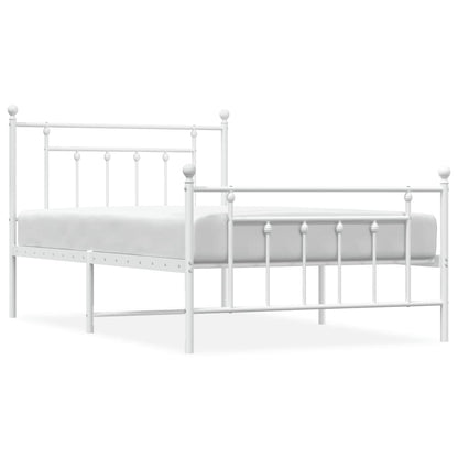 Giroletto con Testiera e Pediera Metallo Bianco 107x203 cm | homemem39