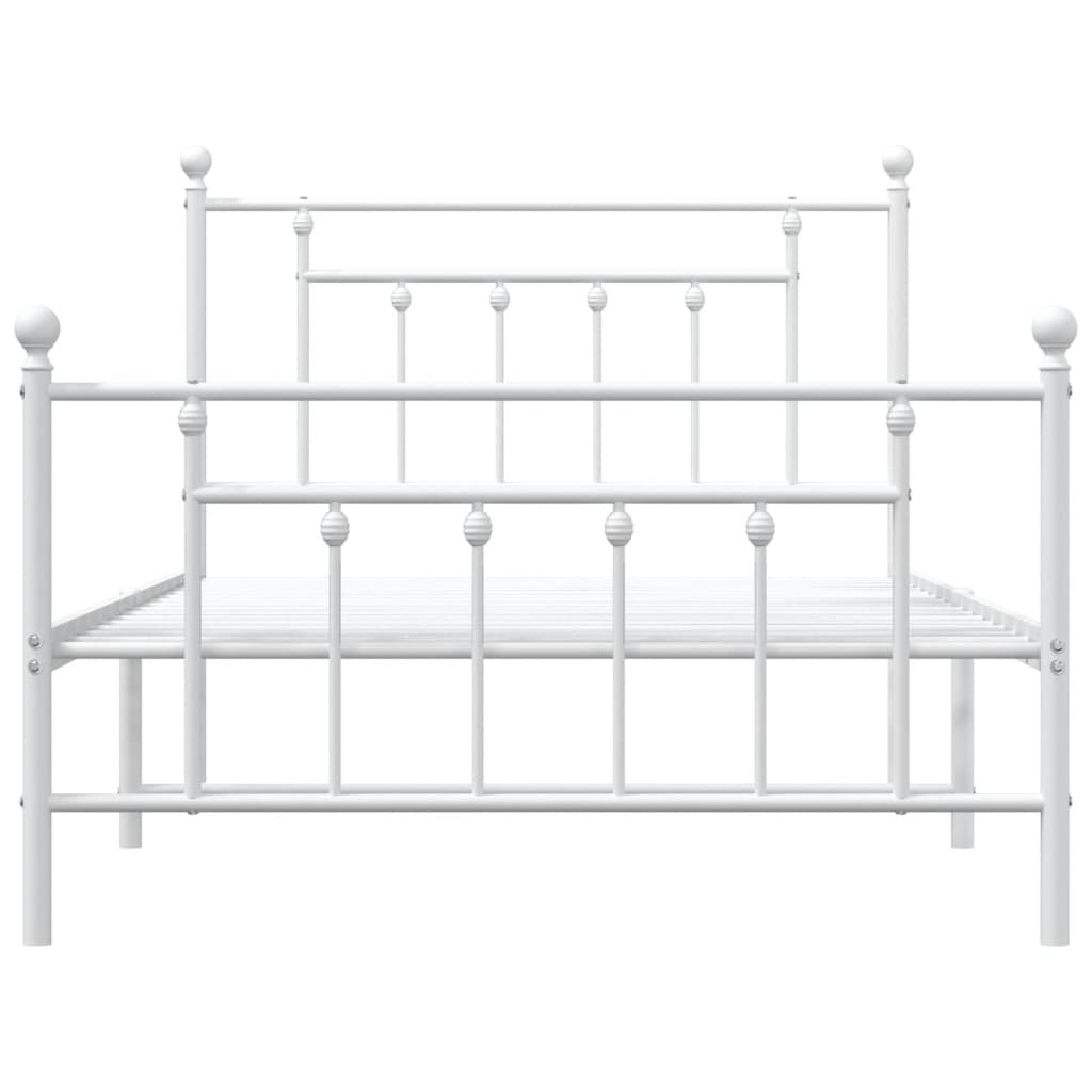 Giroletto con Testiera e Pediera Metallo Bianco 107x203 cm | homemem39