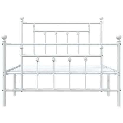 Giroletto con Testiera e Pediera Metallo Bianco 107x203 cm