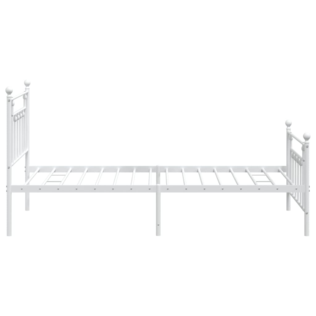 Giroletto con Testiera e Pediera Metallo Bianco 107x203 cm | homemem39