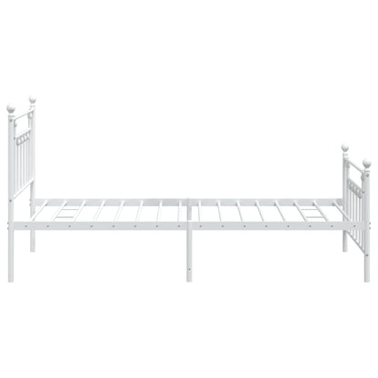 Giroletto con Testiera e Pediera Metallo Bianco 107x203 cm