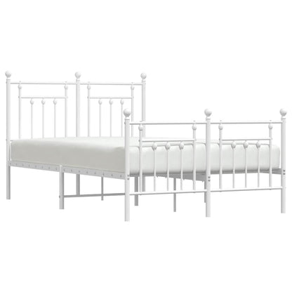 Giroletto con Testiera e Pediera Metallo Bianco 120x190 cm