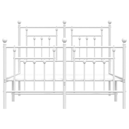 Giroletto con Testiera e Pediera Metallo Bianco 120x190 cm