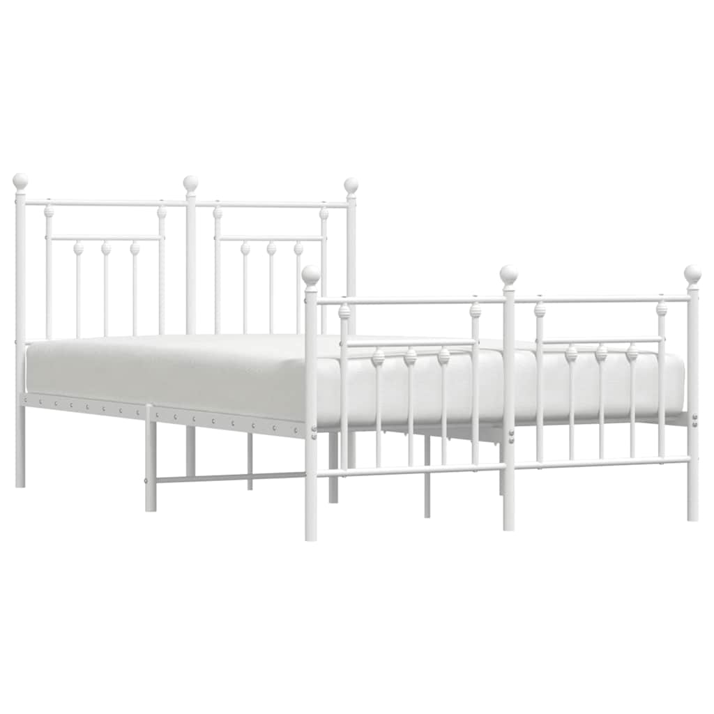 Giroletto con Testiera e Pediera Metallo Bianco 120x200 cm | homemem39