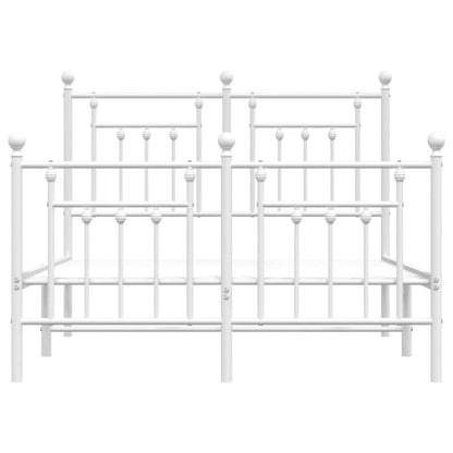 Giroletto con Testiera e Pediera Metallo Bianco 120x200 cm
