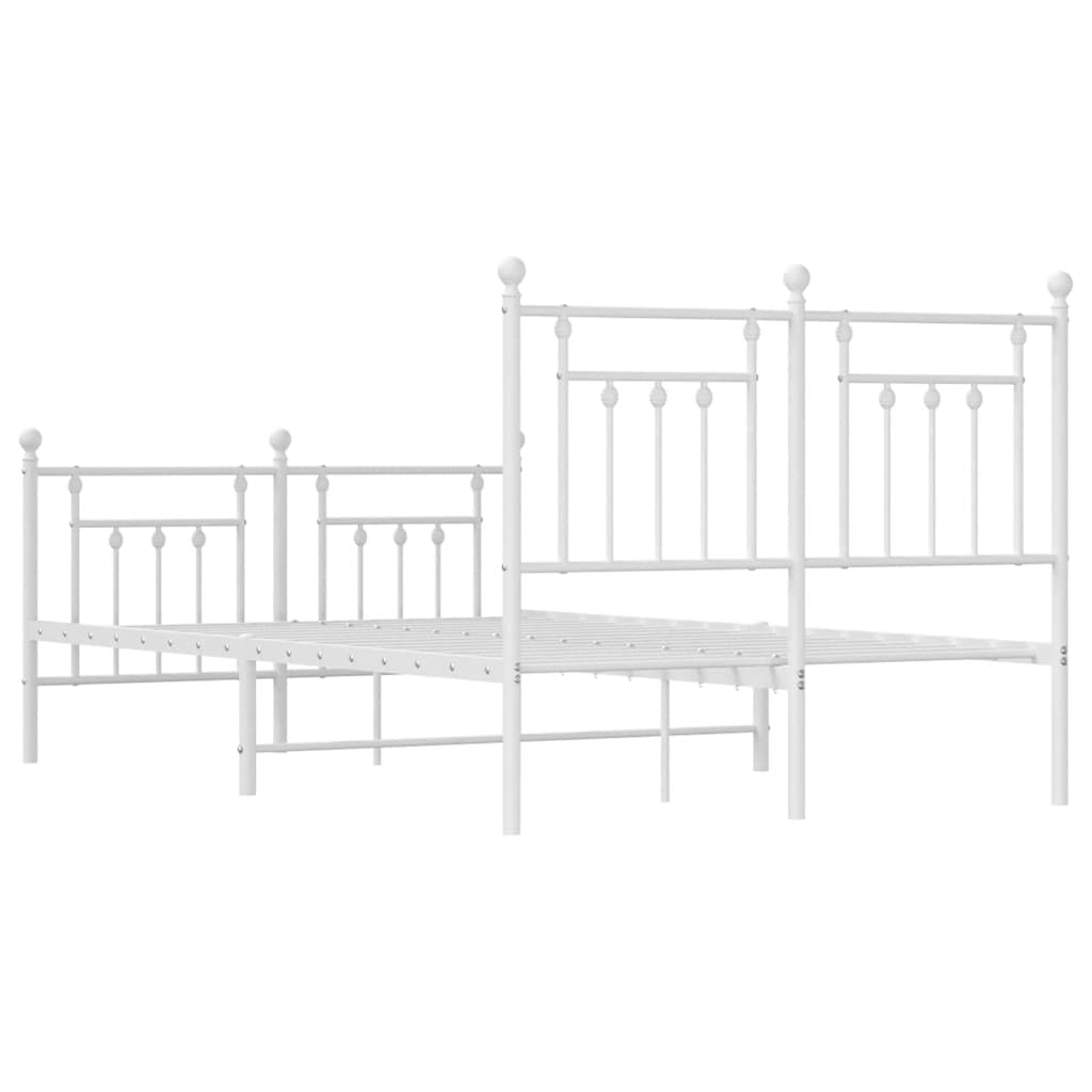Giroletto con Testiera e Pediera Metallo Bianco 120x200 cm | homemem39