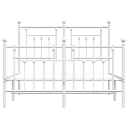Giroletto con Testiera e Pediera Metallo Bianco 135x190 cm