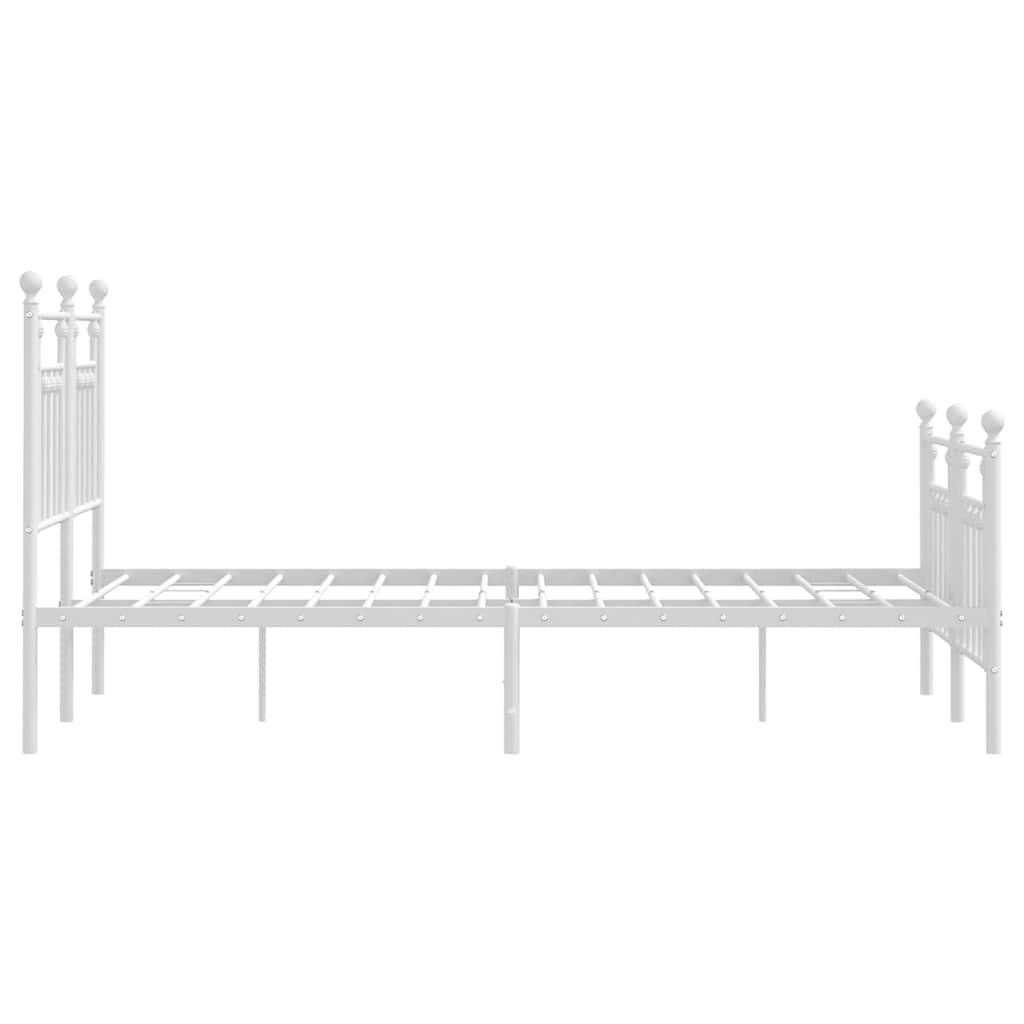 Giroletto con Testiera e Pediera Metallo Bianco 135x190 cm