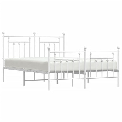 Giroletto con Testiera e Pediera Metallo Bianco 140x190 cm | homemem39