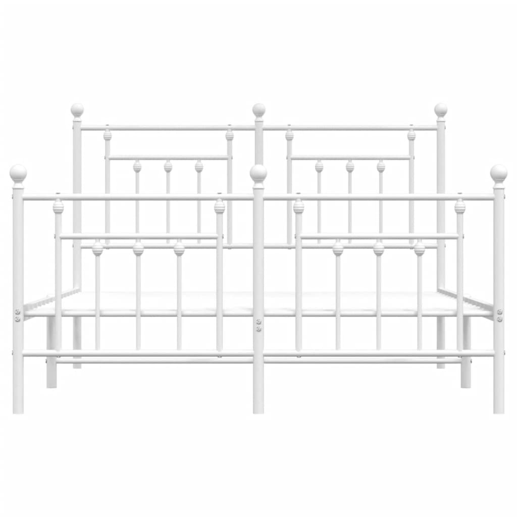 Giroletto con Testiera e Pediera Metallo Bianco 140x190 cm | homemem39