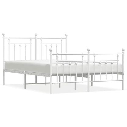 Giroletto con Testiera e Pediera Metallo Bianco 140x200 cm | homemem39