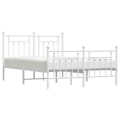Giroletto con Testiera e Pediera Metallo Bianco 140x200 cm | homemem39