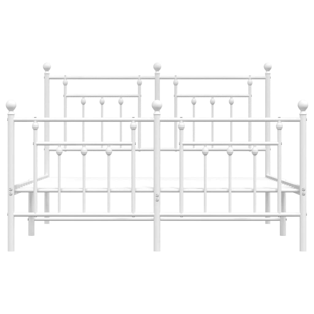 Giroletto con Testiera e Pediera Metallo Bianco 140x200 cm | homemem39