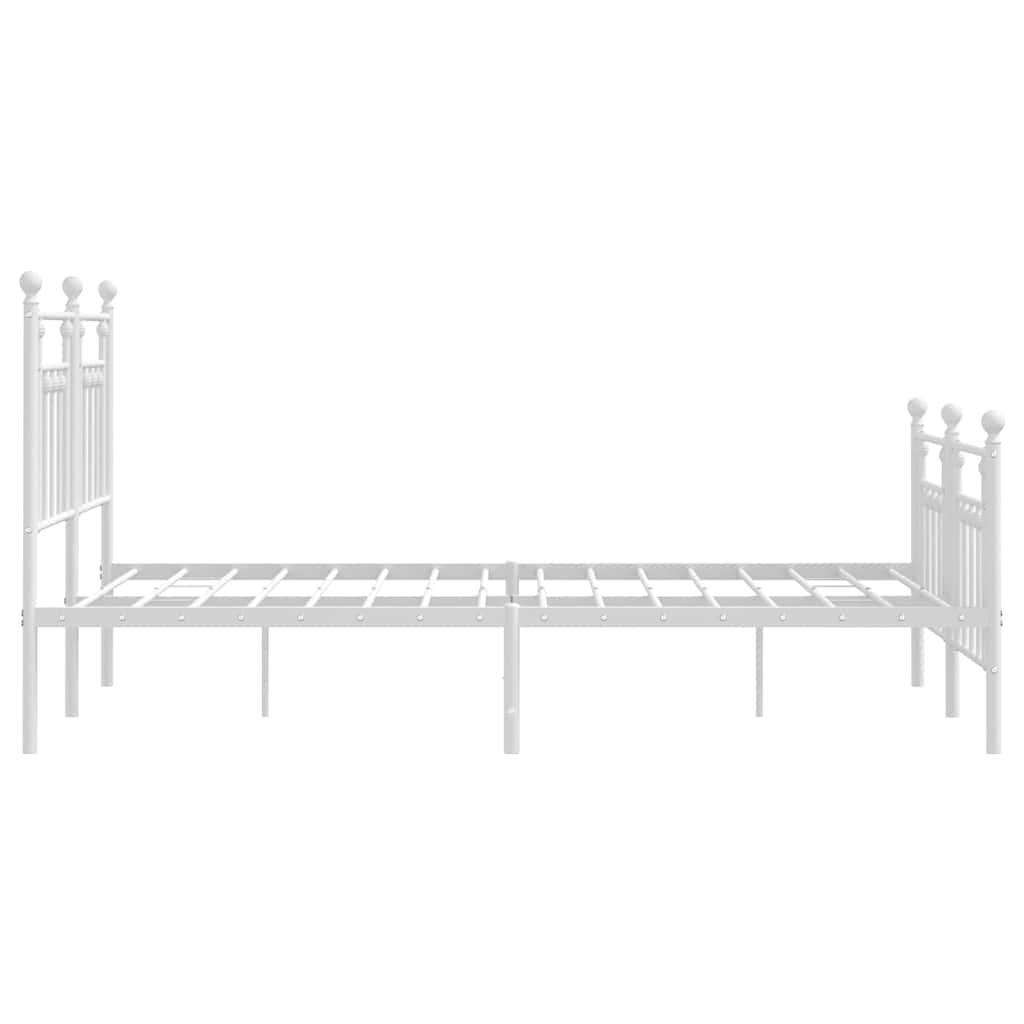 Giroletto con Testiera e Pediera Metallo Bianco 140x200 cm | homemem39