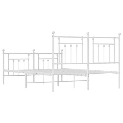 Giroletto con Testiera e Pediera Metallo Bianco 140x200 cm | homemem39