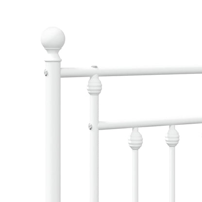 Giroletto con Testiera e Pediera Metallo Bianco 150x200 cm | homemem39