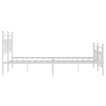 Giroletto con Testiera e Pediera Metallo Bianco 183x213 cm | homemem39