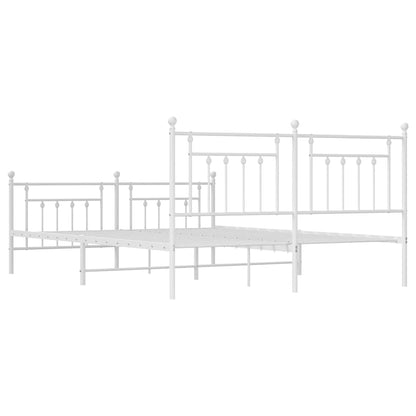 Giroletto con Testiera e Pediera Metallo Bianco 183x213 cm | homemem39