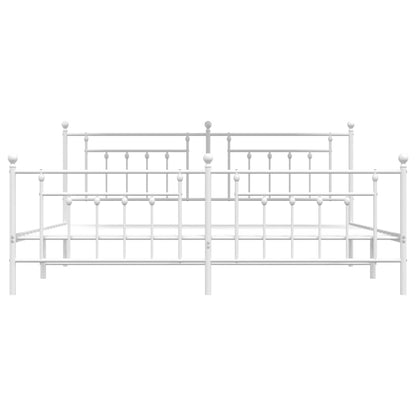 Giroletto con Testiera e Pediera Metallo Bianco 200x200 cm | homemem39