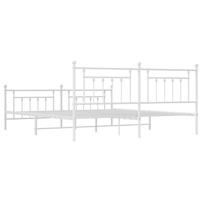 Giroletto con Testiera e Pediera Metallo Bianco 200x200 cm