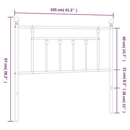 Testiera in Metallo Bianco 100 cm