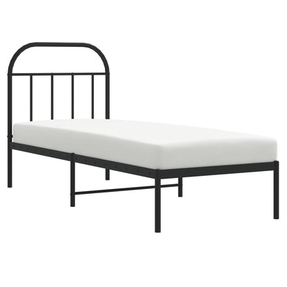 Giroletto con Testiera in Metallo Nero 75x190 cm