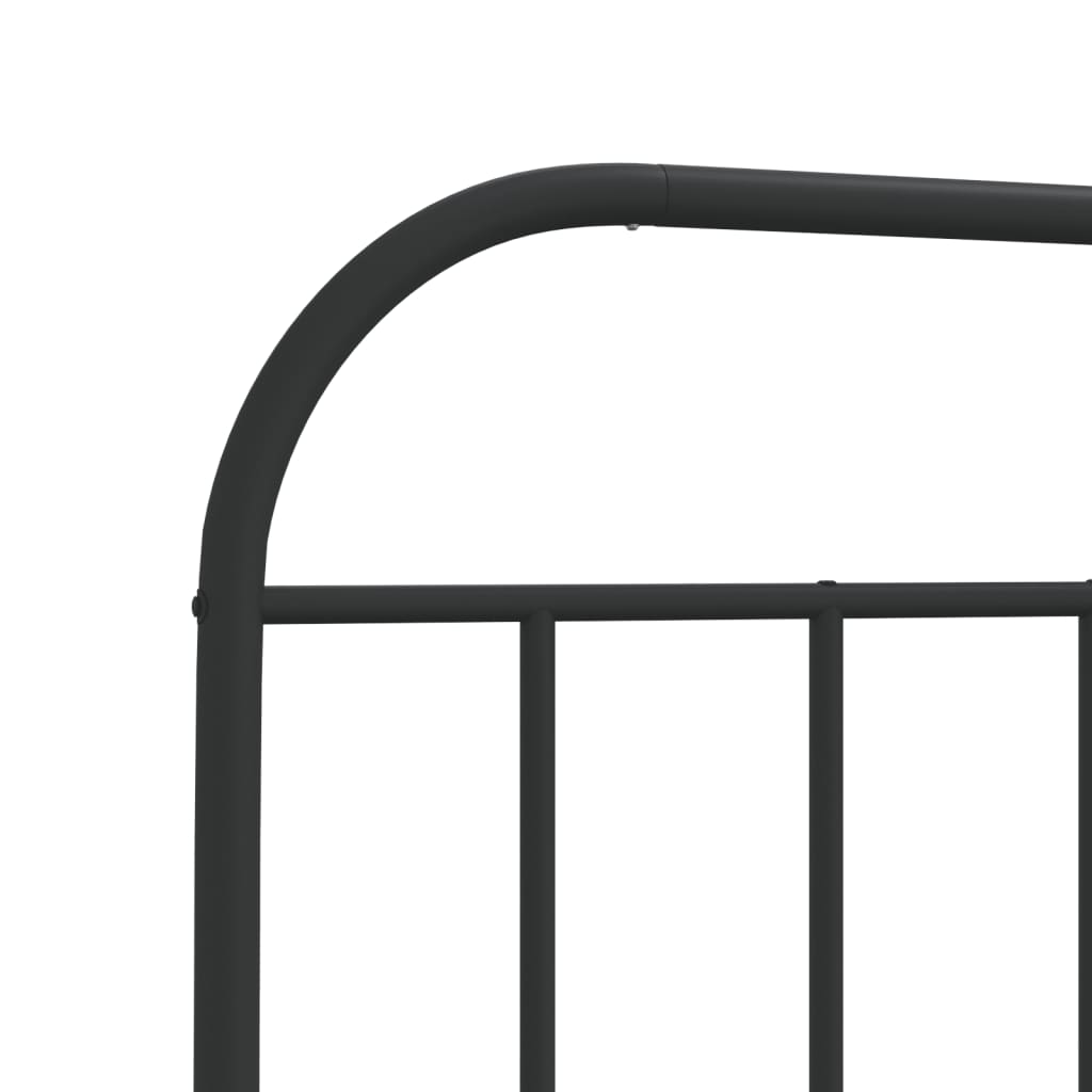 Giroletto con Testiera in Metallo Nero 75x190 cm