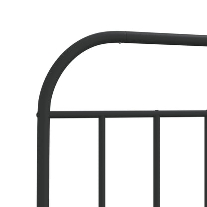 Giroletto con Testiera in Metallo Nero 75x190 cm