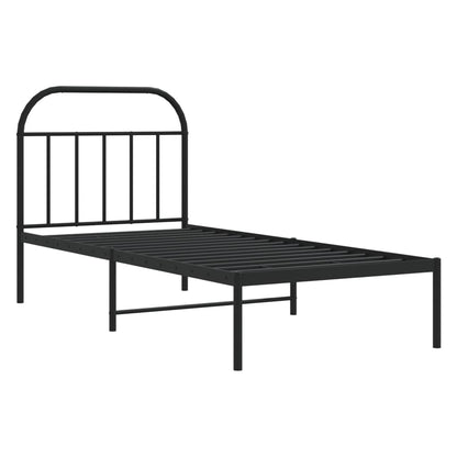 Giroletto con Testiera in Metallo Nero 80x200 cm | homemem39