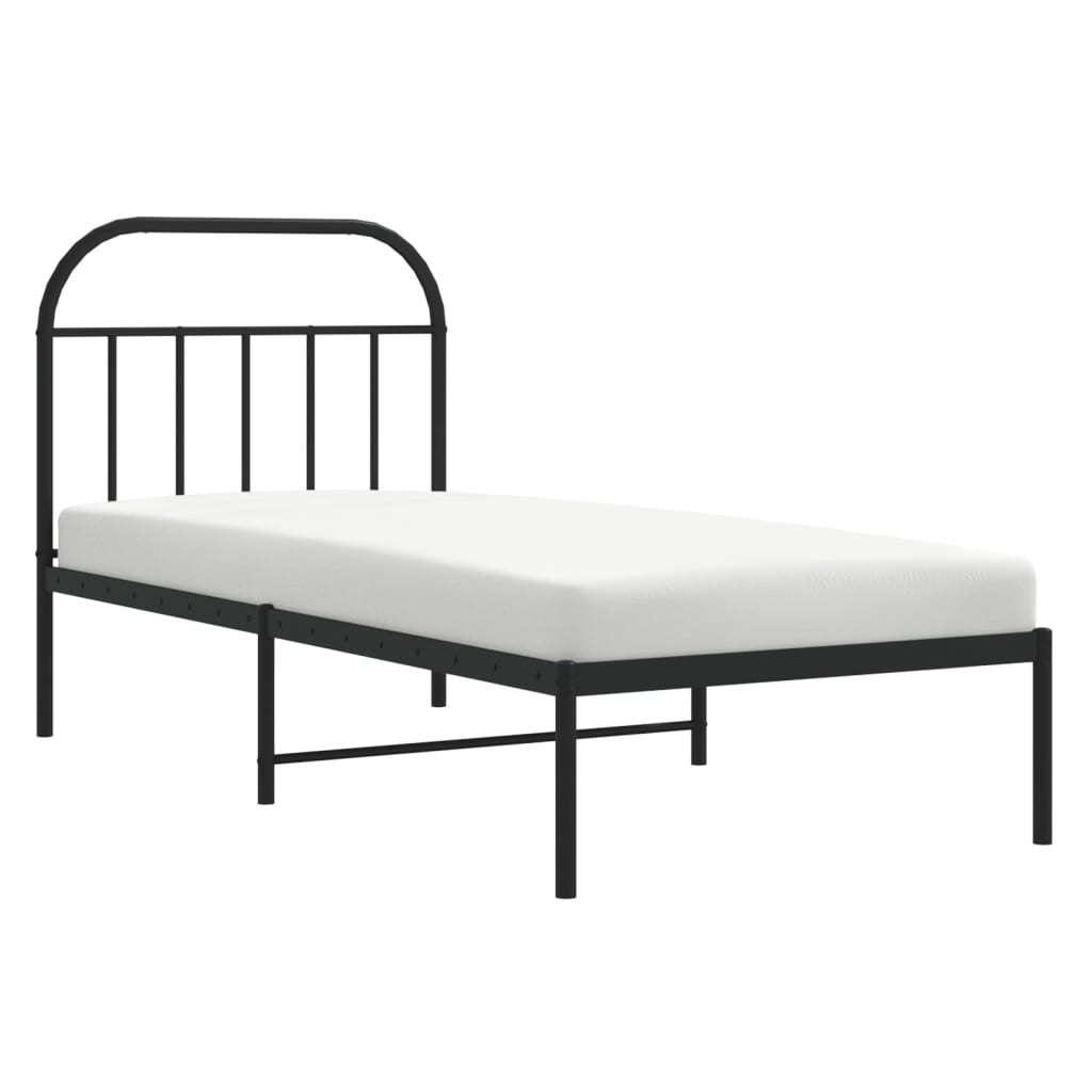 Giroletto con Testiera in Metallo Nero 80x200 cm | homemem39