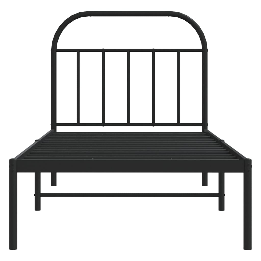 Giroletto con Testiera in Metallo Nero 80x200 cm | homemem39