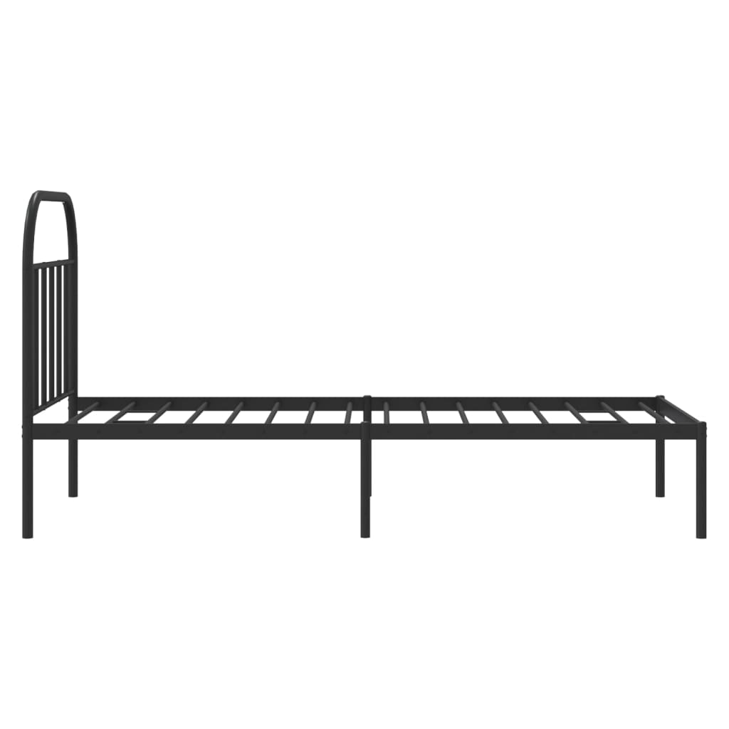 Giroletto con Testiera in Metallo Nero 80x200 cm | homemem39