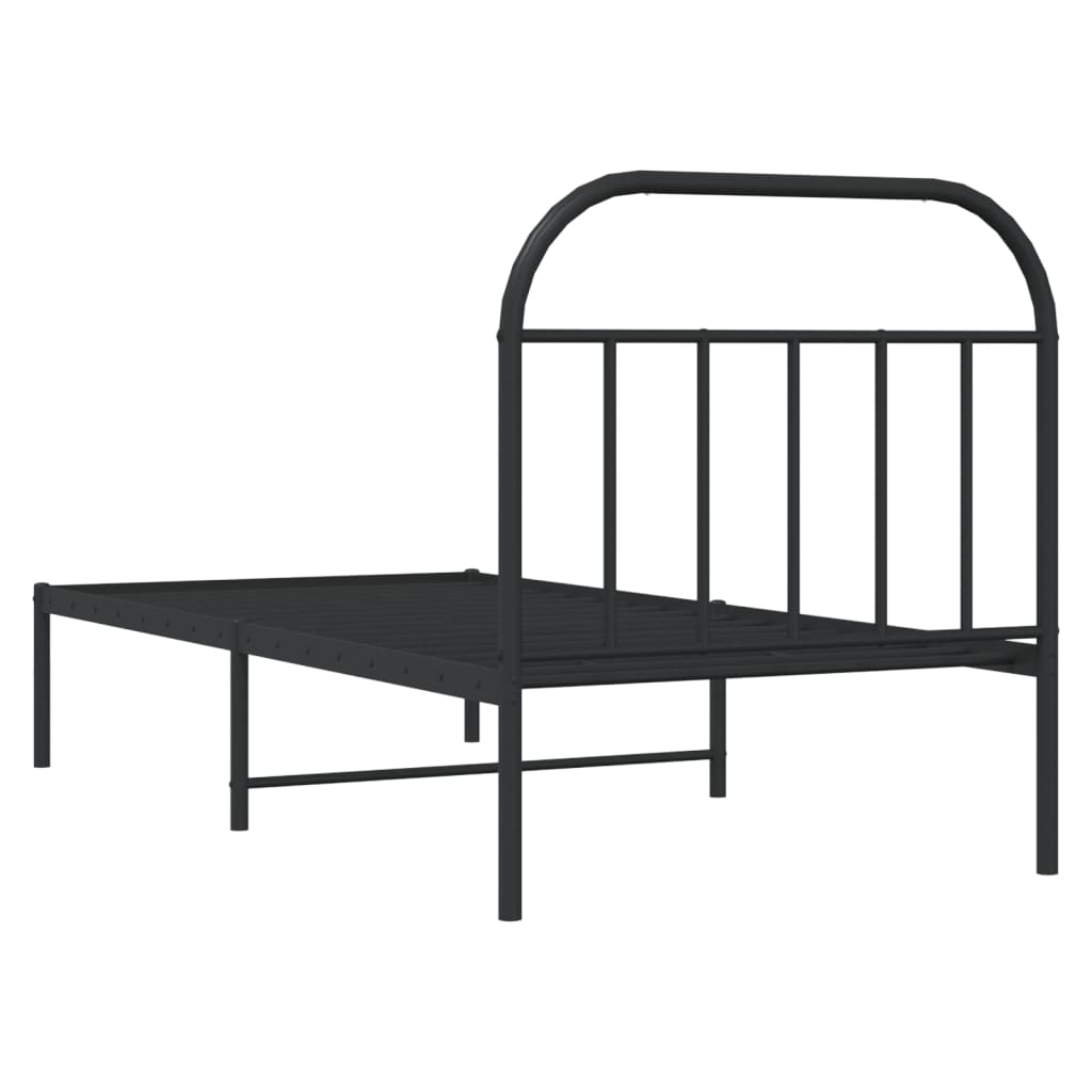 Giroletto con Testiera in Metallo Nero 80x200 cm | homemem39