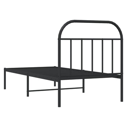 Giroletto con Testiera in Metallo Nero 80x200 cm | homemem39