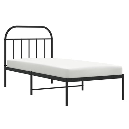 Giroletto con Testiera in Metallo Nero 90x190 cm