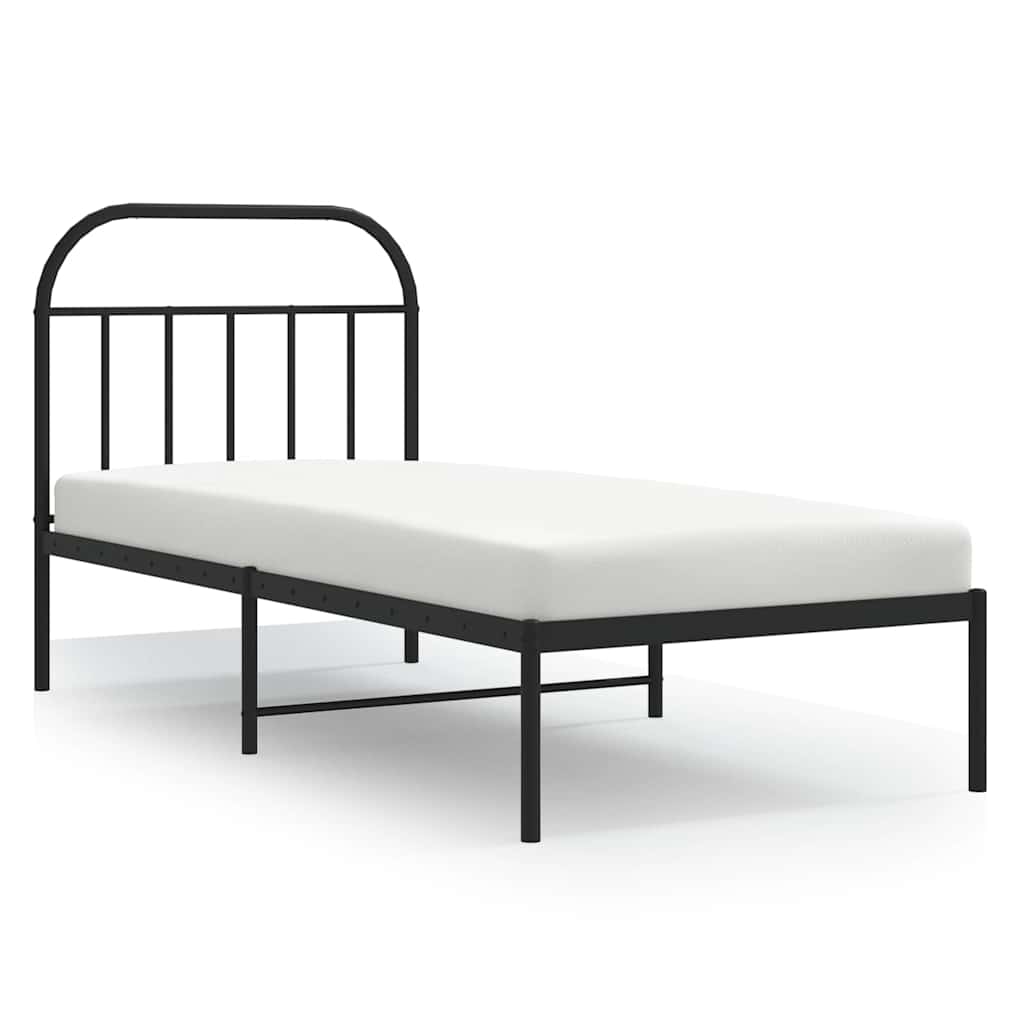 Giroletto con Testiera in Metallo Nero 90x200 cm | homemem39