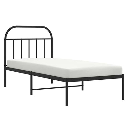Giroletto con Testiera in Metallo Nero 90x200 cm | homemem39