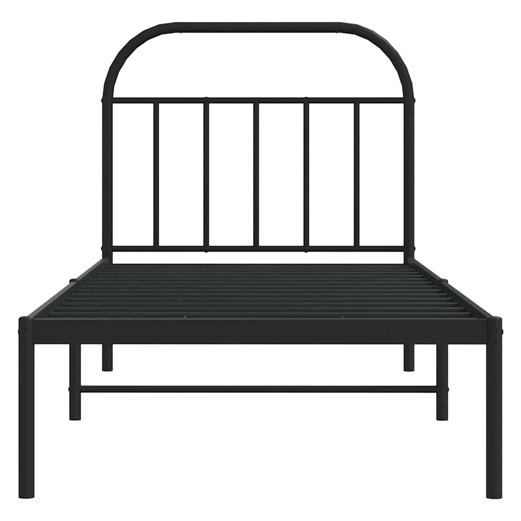Giroletto con Testiera in Metallo Nero 90x200 cm | homemem39
