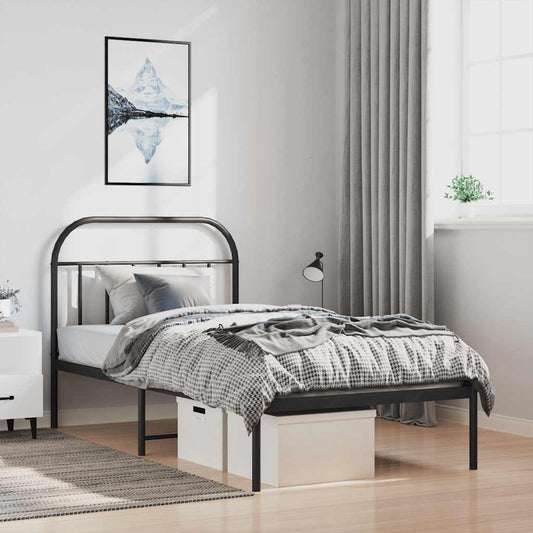Giroletto con Testiera in Metallo Nero 100x190 cm | homemem39
