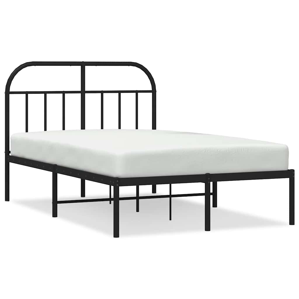 Giroletto con Testiera in Metallo Nero 120x190 cm