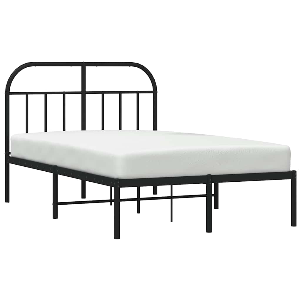 Giroletto con Testiera in Metallo Nero 120x190 cm