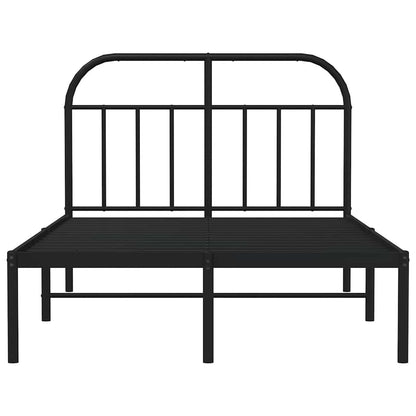 Giroletto con Testiera in Metallo Nero 120x190 cm