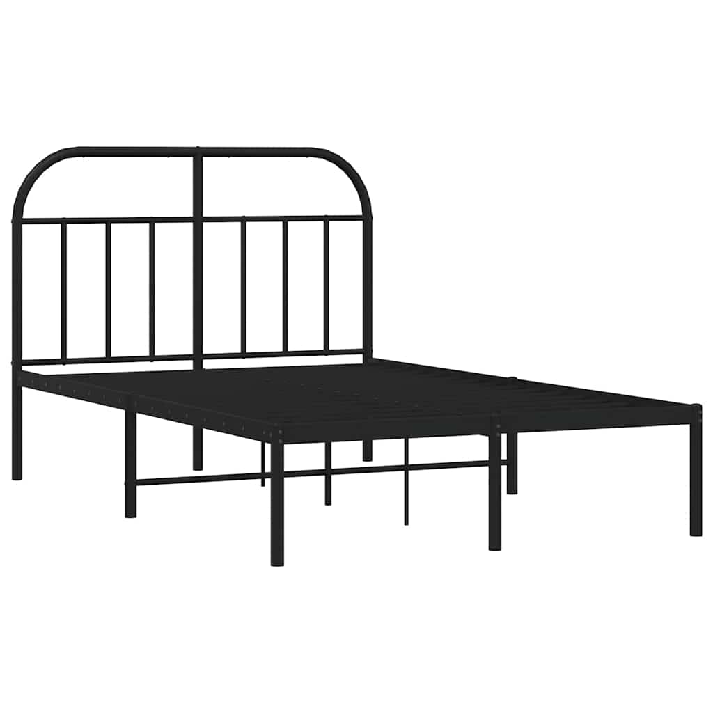Giroletto con Testiera in Metallo Nero 120x200 cm | homemem39