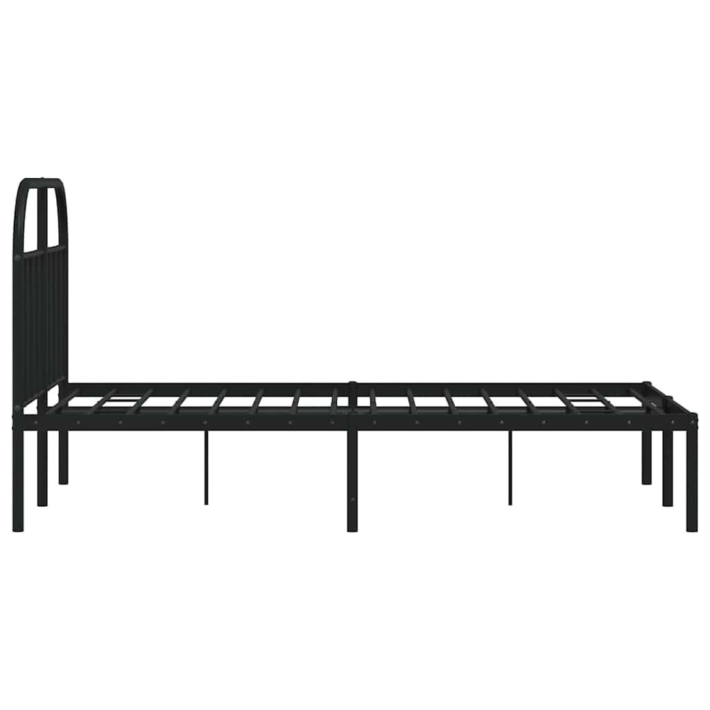 Giroletto con Testiera in Metallo Nero 120x200 cm | homemem39