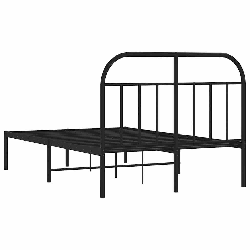 Giroletto con Testiera in Metallo Nero 120x200 cm | homemem39