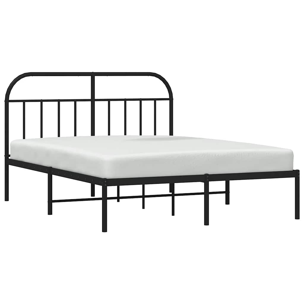 Giroletto con Testiera in Metallo Nero 135x190 cm | homemem39