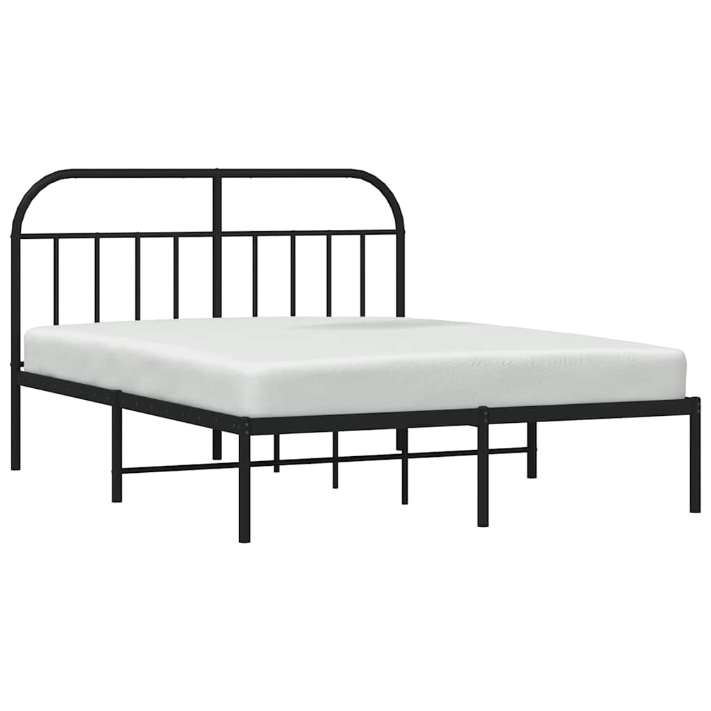 Giroletto con Testiera in Metallo Nero 135x190 cm